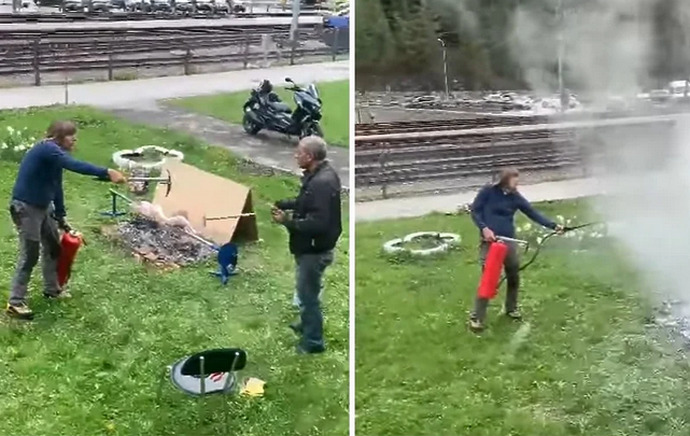 Bosanac okrenuo janje u dvorištu, Švicarac pobjesnio pa ga gasio protupožarnim aparatom